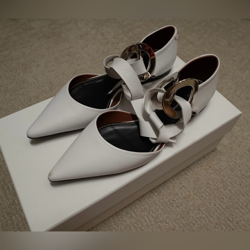 Proenza Schouler White Leather Flats Size 36.5